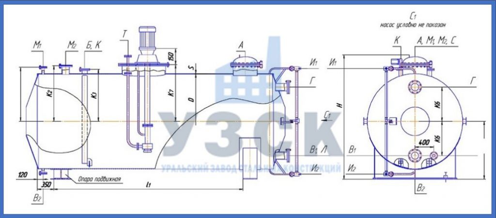 Чертеж емкости ГКК в Санкт-Петербурге